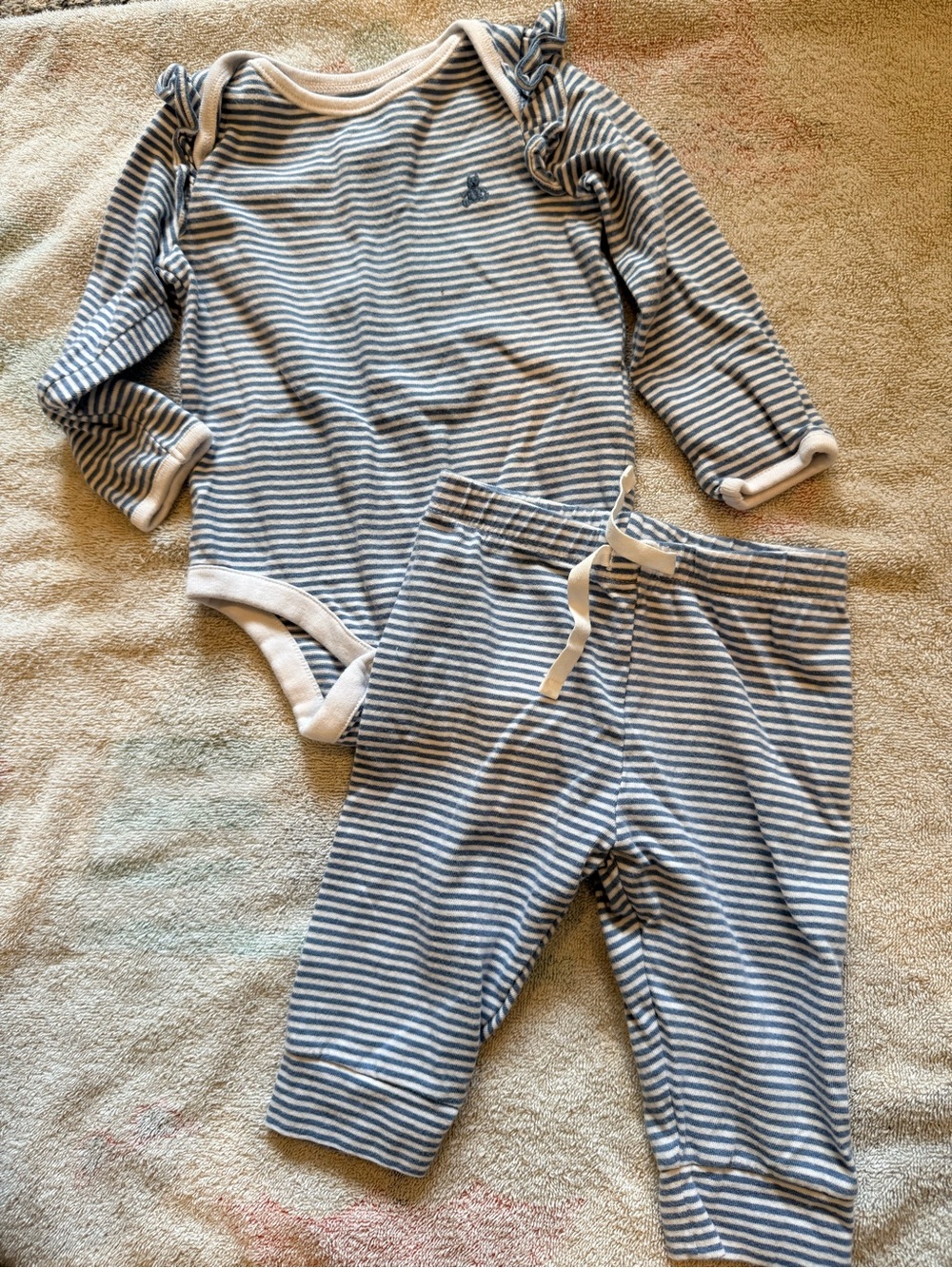 GAP Blue & White Striped One-Piece Bodysuit with Pants
